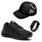 Tênis Masculino Esportivo Academia Caminhada Leve + Relógio e Boné Tênis Masculino Esportivo Academia Caminhada Leve + Relógio e Boné