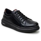 Tênis Masculino Sapatenis Casual Couro Legítimo Zíper Lateral