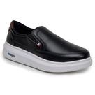 Tênis Masculino Sapato Em Couro Slip On Iate Leve Macio