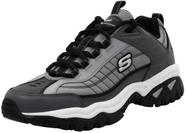 Tênis Masculino Skechers Energy Afterburn Cinza Chumbo com Cadarço
