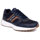 Tênis masculinos casuais modernos com cadarço da Nautica Oxford Comfortable Walking Shoe-Outfall 4-Navy Cognac-9.5 Tênis masculinos casuais modernos com cadarço da Nautica Oxford Comfortable Walking Shoe-Outfall 4-Navy Cognac-9.5
