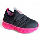 Tênis Menina Infantil LED Preto e Rosa Confortável Novopé Tênis Menina Infantil LED Preto e Rosa Confortável Novopé