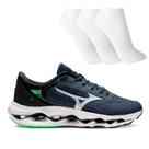 Tênis Mizuno Wave Legend 4 Masculino + 3 Pares de Meias Tênis Mizuno Wave Legend 4 Masculino + 3 Pares de Meias