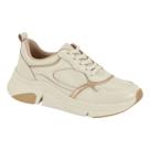 Tênis Modare Feminino Branco Off Dourado Antiderrapante Chic