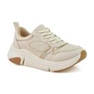 Tênis Modare Feminino Branco Off Dourado Ultraleve Casual -