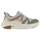 Tênis Modare Feminino Chunky Original UltraConforto Sola Alta Macio Leve Cor:Branco Off/VerdeTamanho:35