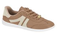 Tênis Moleca Casual Básico Micofuros Confortável 5605472 Cor:Nude e BrancoTamanho:34