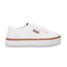 Tênis Moleca Casual Microperfuros Cadarços Feminino Branco
