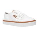 Tênis Moleca Casual Microperfuros Cadarços Feminino Branco