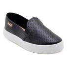 Tênis Moleca Slip on Napa Perfuros Feminino Preto Leveza - Tênis Moleca Slip on Napa Perfuros Feminino Preto Leveza -