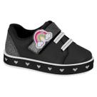 Tênis Molekinha Kids Meninas Arco-Íris Coração Preto