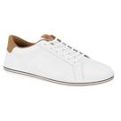 Tenis Napa Masculino Branco e Caramelo Estiloso Macio -