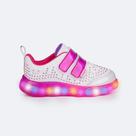 Tênis Pampili Liz Led branco com pink