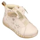 Tênis Pampili Sneaker led bege com dourado