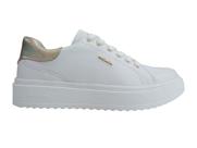 Tênis Pegada Feminino em Couro Branco/Ouro 21130305 Tênis Pegada Feminino em Couro Branco/Ouro 21130305