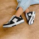 Tênis Pegada Feminino em Couro Branco/preto/Bege 212602