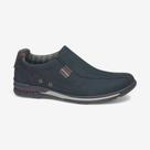 Tênis Pegada Slip On Casual Masculino em Couro Marinho