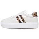 Tenis Plataforma Feminino Casual Detalhe Animal Print Onça Ajuste Cadarço Macio Confortavel Tamanho:39Cor:Off WhiteGên