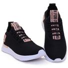 Tênis Preto Detalhe Faixa Rosa n39