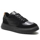Tênis pulse preto de couro sola alta masculino casual streetwear sapatenis robusto