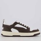 Tênis Puma Rebound V6 Low Branco e Marrom