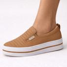 Tênis Quiz Slip On Plataforma Marrom