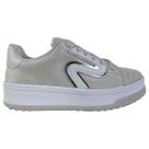 Tênis Ramarim Feminino Casual Flatform Camurça Original Metais Elegante Moda Cor:Branco GeloTamanho:38