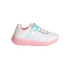 Tênis Running Infantil Kidy Led Branco E Rosa