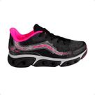 Tênis Running Infantil Kidy Preto E Pink
