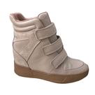 Tenis Salto Sneaker Ramarim Plataforma Embutido 2591202 tiras autocolantes Bege