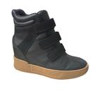Tenis Salto Sneaker Ramarim Plataforma Embutido 2591202 tiras autocolantes Preto