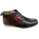 Tênis Sapatenis Masculino Casual Cano Médio de Couro Detalhe Vermelho - CHACAL Tênis Sapatenis Masculino Casual Cano Médio de Couro Detalhe Vermelho - CHACAL