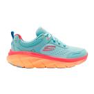 Tênis Skechers D Lux Walker 2.0 - Neon Sites - feminino - azul e laranja Tênis Skechers D Lux Walker 2.0 - Neon Sites - feminino - azul e laranja
