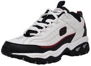 Tênis Skechers Energy Afterburn branco/preto/vermelho para homens