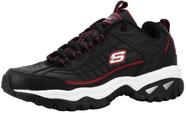 Tênis Skechers Energy Afterburn preto/prata/vermelho
