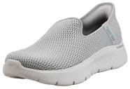 Tênis Skechers Go Walk Flex Feminino Slip-On Cinza Claro 11 M