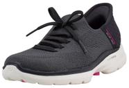 Tênis Slip-In Feminino Skechers Go Walk 6 Cinza Chumbo e Rosa 39.5 Tênis Slip-In Feminino Skechers Go Walk 6 Cinza Chumbo e Rosa 39.5