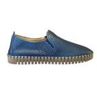 Tênis slip on furos azul marinho couro