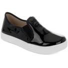 Tênis Slip On Infantil Verniz Calce Fácil Confortável Preto Branco Klicpé