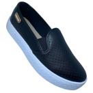 Tênis Slip On Moleca Preto Respirável Microfuros Conforto - 42647