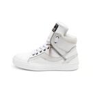Tenis Sneaker Botinha Cano Alto Unissex Couro Branco