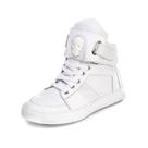 Tenis Sneaker Cano Alto Unissex Branco Com tiras autocolantes Botinha Academia