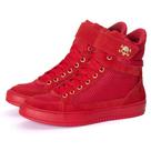 Tênis Sneaker Feminino Cano Alto Caveira Dourada Academia Couro Legítimo 10400 Várias Cores