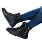Tênis Sneaker Feminino Couro Legítimo Cano Alto Zíper Lateral Academia
