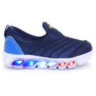 Tênis Sonic Led Infantil Azul Marinho Royal Menino Calce Fácil Leve Confortável Luzinha Colorida Luzes
