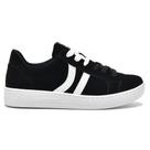 Tênis Via Marte 22-9406 Preto Branco Nobuck Sola Reta Flat Tênis Via Marte 22-9406 Preto Branco Nobuck Sola Reta Flat