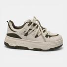 Tênis Via Marte Casual Plataforma Marfim com Verde Militar Tênis Via Marte Casual Plataforma Marfim com Verde Militar