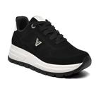 Tênis Via Marte Chunky Sneakers Flatform Jogging 242-002 Preto Camurça Tênis Via Marte Chunky Sneakers Flatform Jogging 242-002 Preto Camurça