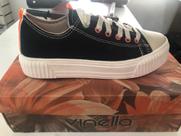 Tênis vinella preto/laranja feminino
