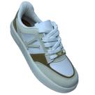 Tênis Vizzano Casual Dourado e Branco Off Versátil - 43150